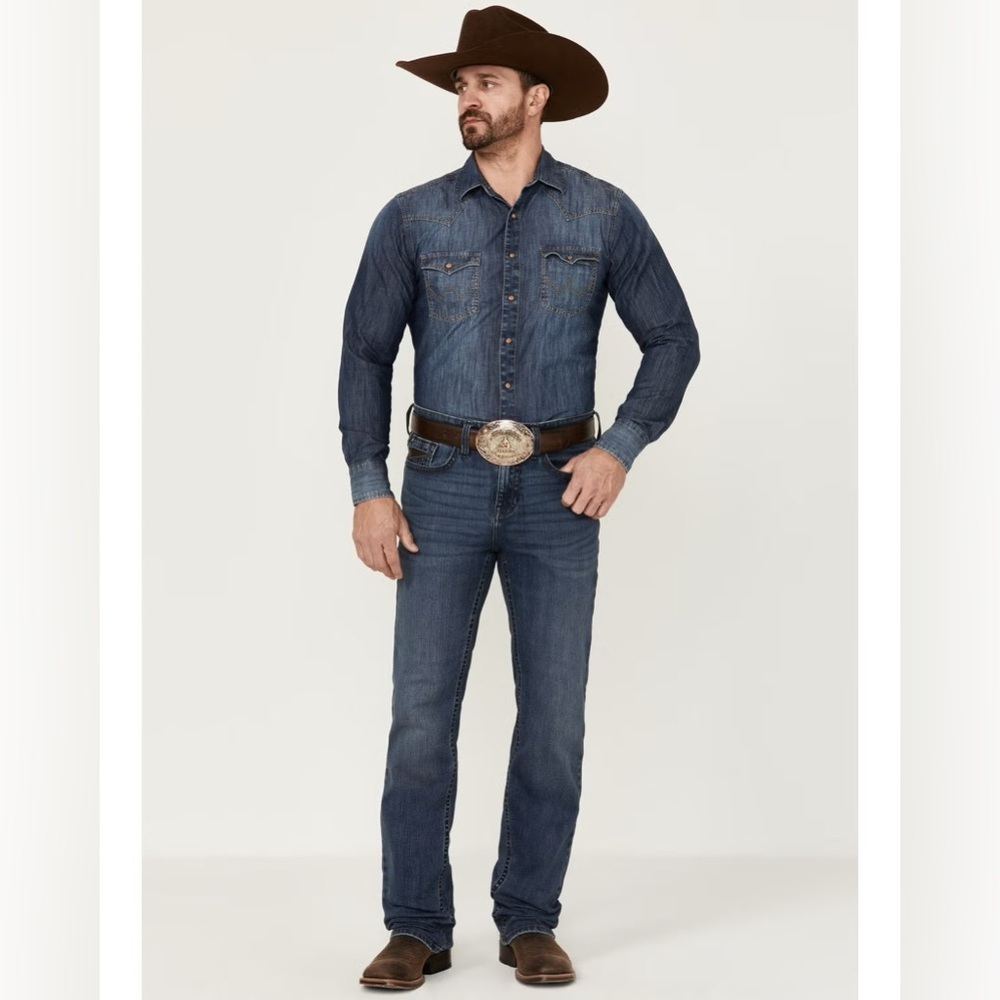 Rank 45 Men’s Shotgun Wash Stackable Slim Straight Stretch Perf Jeans Sz 31x32